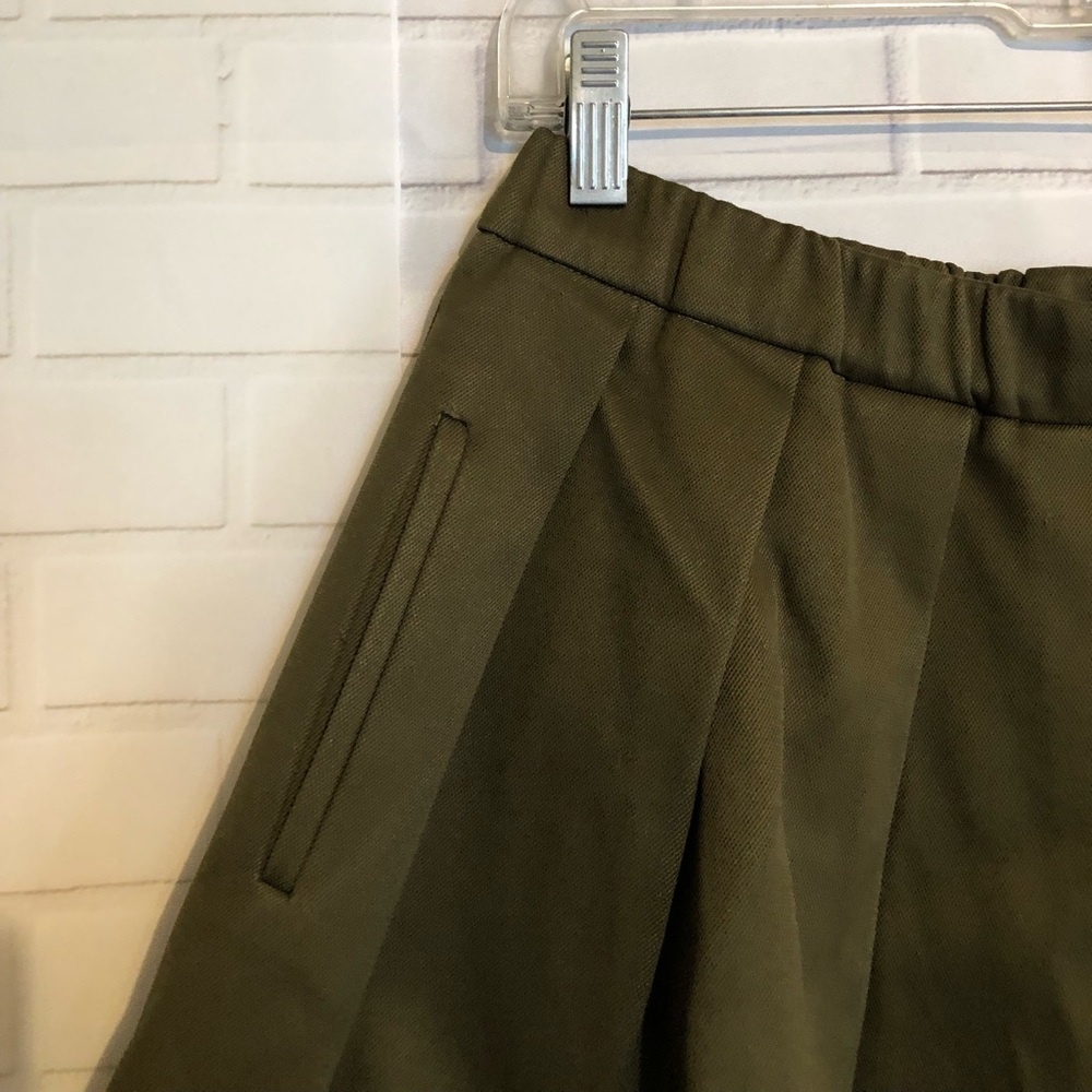 Mira Mikati Green Embroidered Scout Patches Pockets Elastic Waist Lined Skirt 4 - Picture 4 of 16